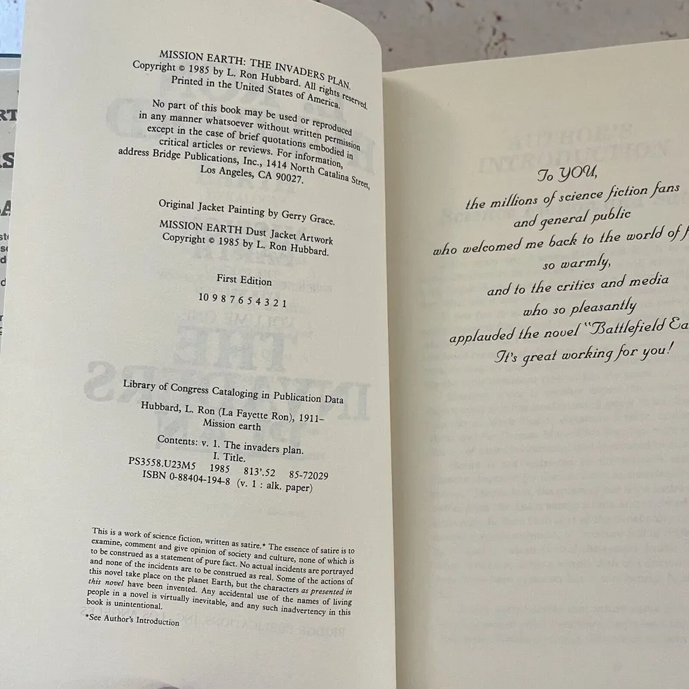 L. Ron Hubbard Mission Earth #1 #2 #6 #7 Hardcover First‎ Edition